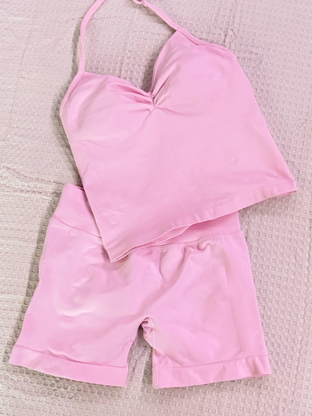 Light Pink Camisole & Shorts Sleep Set - Feminine Lounge Set